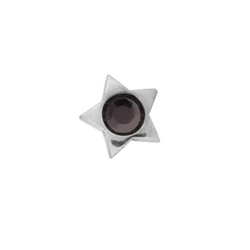 Titanium Highline® Jewelled Star for Internally Threaded Jewellery : 4mm x Black