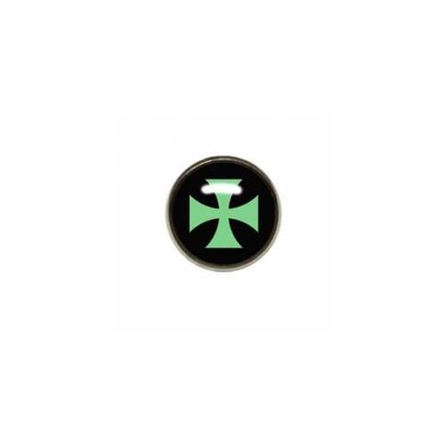 Titanium Highline® Green Cross on Black Ikon Disc for Dermal Anchors : 1.6mm (14ga) x 4mm x Green