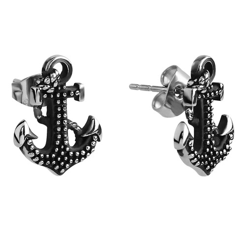 Pair of Surgical Steel Ear Studs - Anchor : Anchor