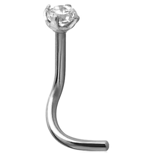 Claw Surgical Steel Nose Stud : 0.8mm (20ga)x Pony Tail x 1.5mm