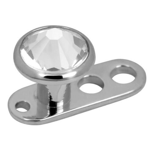 Dermal Anchor with Jewelled Disc : 1.6mm (14ga) x 2.5mm
