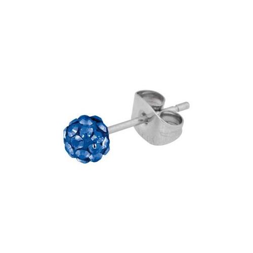 Steel Basicline® Multi Jewelled Ball Ear Stud : 6mm x Dark Blue