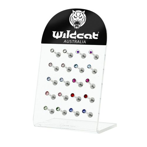 Micro Jewelled Labret Stand : Mixed Colours (Stand of 20)