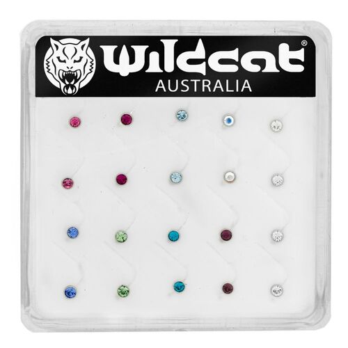 Surgical Steel GNS Cone Set Jewelled Nose Stud Unit : Assorted Colours x Pony Tail (Unit of 20)