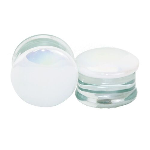 White Pearl Front Glass Plug : 4mm
