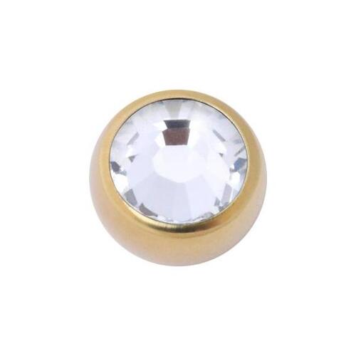 Titanium Zirconline® Jewelled Threaded Balls : 1.0mm (18ga) x 3mm x Clear Crystal