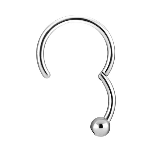 Surgical Steel Hinged Ball Closure Ring : 1.2mm (16ga) x 8mm