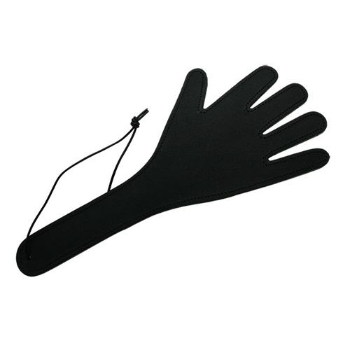 Hand Shaped Black Leather Spanking Paddle