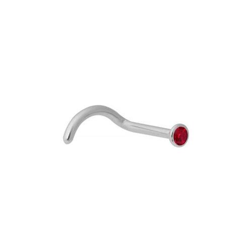 Steel Basicline® Jewelled Sparkle Nose Stud : 1.0mm (18ga) x Red