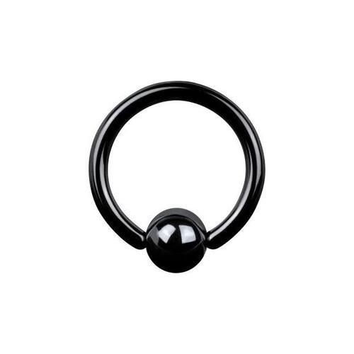 Titanium Blackline® Ball Closure Rings : 1.0mm (18ga) x 6mm