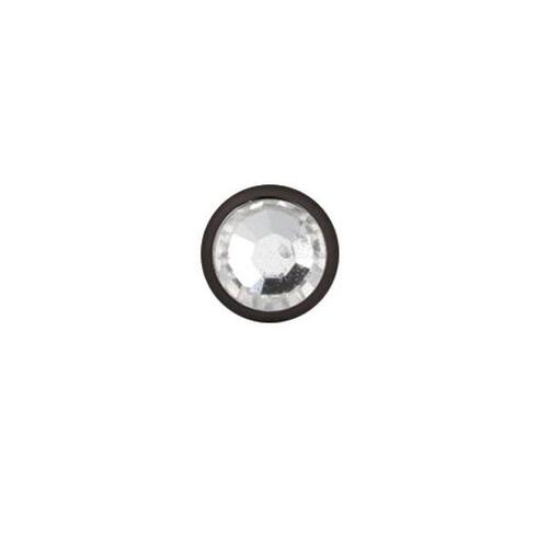 Titanium Blackline® Jewelled Disc for Internally Threaded Jewellery : 4mm x Clear Crystal