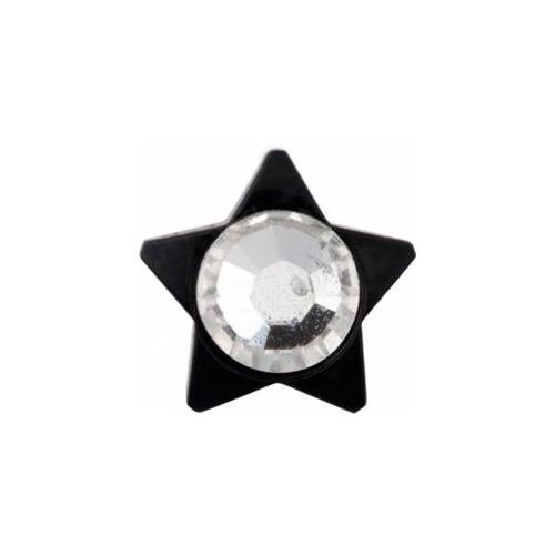 Titanium Blackline® Jewelled Star for Internally Threaded Jewellery : 4mm x Clear Crystal