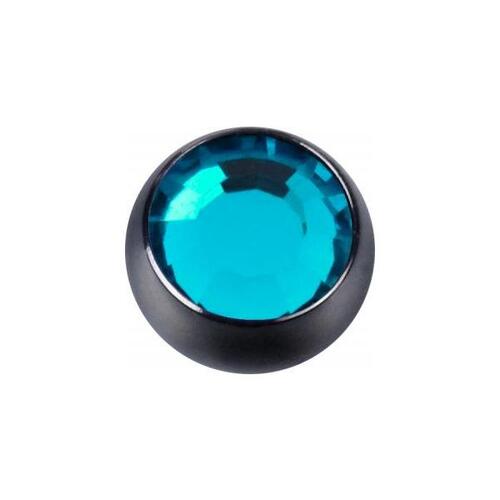 Titanium Blackline® Jewelled Threaded Balls : 1.2mm (16ga) x 3mm x Blue Zircon