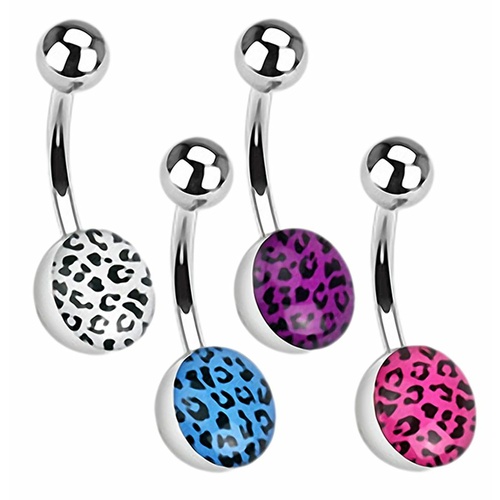 Surgical Steel Leopard Print Navel