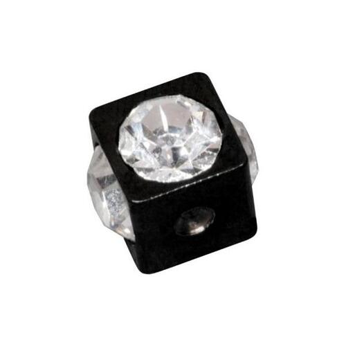 Steel Blackline® Jewelled Clip in Cube : 5mm x Clear Crystal