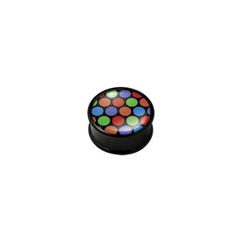 Mega Ikon Plug - Rainbow Polka Dots : 22mm