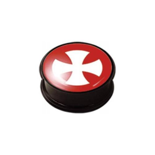 Mega Ikon Plug - Red/White Cross : 28mm