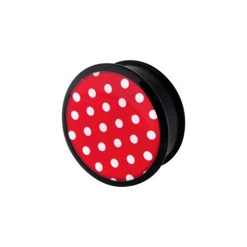 Mega Ikon Plug - Red/White Polka Dot : 28mm x Red/White