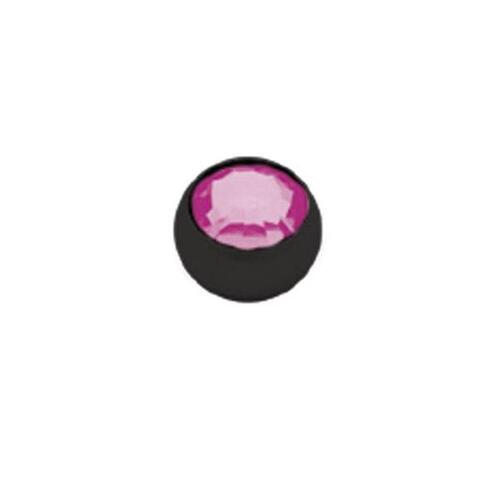 Steel Blackline® Micro Jewelled Threaded Balls : 1.2mm (16ga) x 2.5mm x Pink