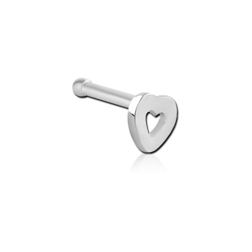 Steel Basicline® Heart Nose Bone : 0.8mm (20ga) x Nose Bone