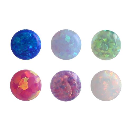 Synthetic Opal Threaded Ball : 1.2mm (16ga) x 3mm x Pink