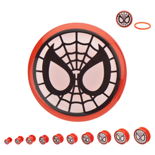 Red Acrylic Spider-Man Plug : 6mm