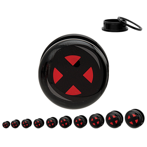 Black Acrylic X-Men Plug : 11mm