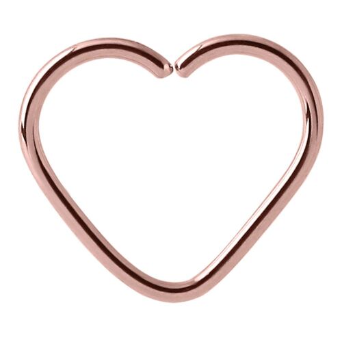 Rose Gold Annealed Heart Continuous Ring : 1.2mm (16ga) x 8mm