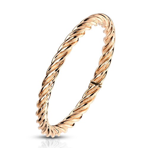 Twisted Rose Gold IP Stainless Steel Ring