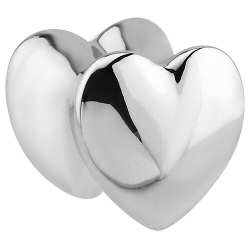 Steel Solid Double Flared Heart Plug : 8mm