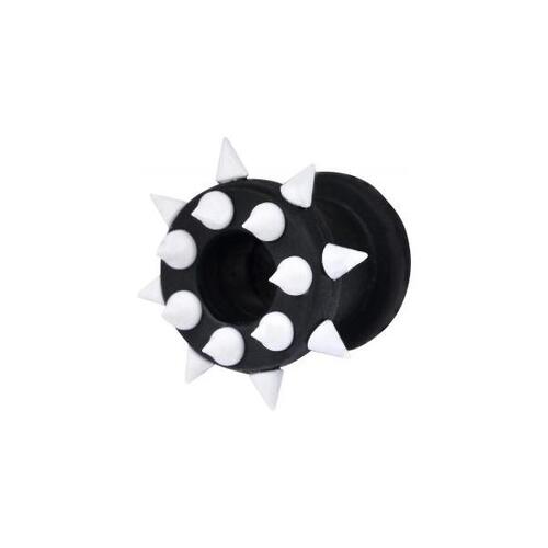 Silicone Spiked Tunnel : 14mm x White/Black