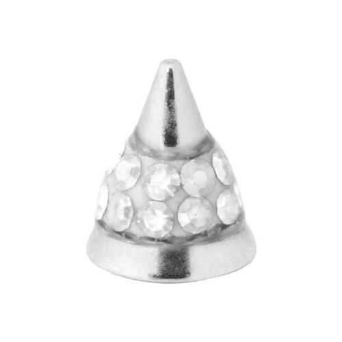 Steel Basicline® Sealed Multi Jewelled Cone : 1.6mm (14ga) x 5mm x 6mm x Clear Crystal