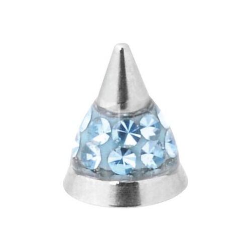 Steel Basicline® Sealed Multi Jewelled Cone : 1.6mm (14ga) x 5mm x 6mm x Light Blue