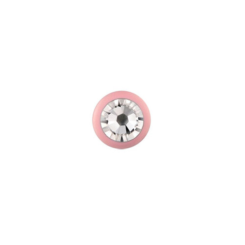 Supernova Pastel Light Pink SWAROVSKI Jewelled Ball : 1.2mm (16ga) x 6mm x Clear Crystal
