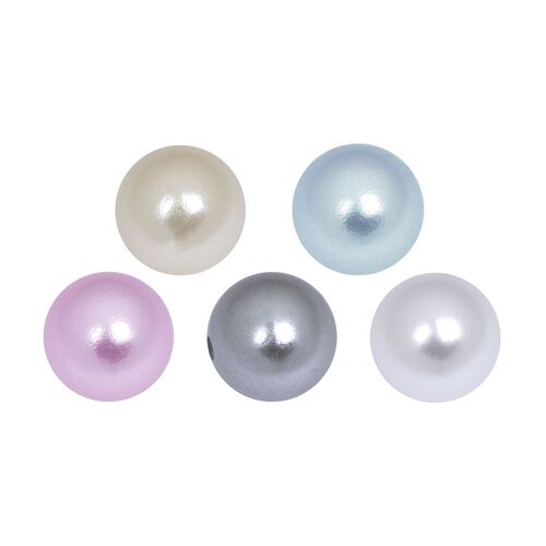 Synthetic Threaded Coloured Pearls : 1.2mm (16ga) x 3mm x Cream