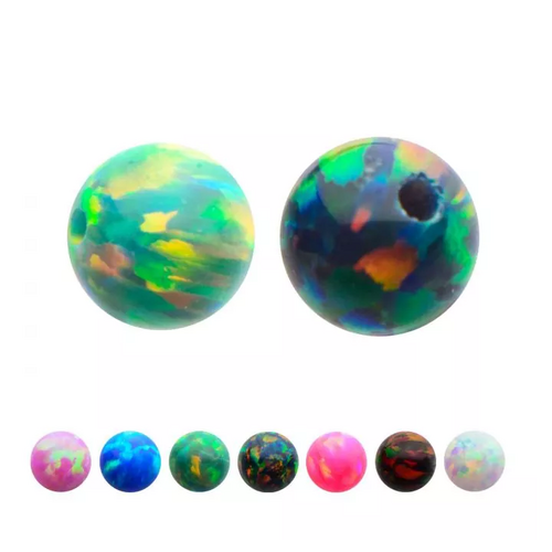 Clip In Synthetic Opal Bead : 3mm x Black Opal