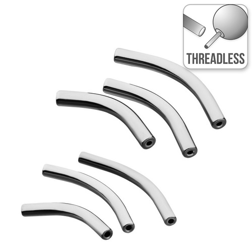 Invictus Threadless Titanium Curved Barbell Stem : 16ga x 7/16" (11.11mm)