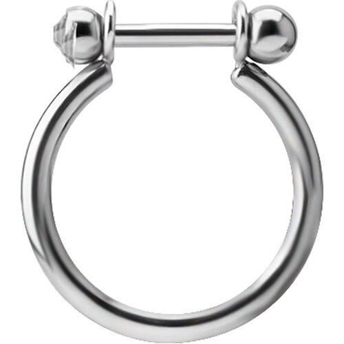 Titanium Conch Ring with Jewelled Titanium Micro Barbell : 1.2mm (16ga) x 11mm x 7mm Bar