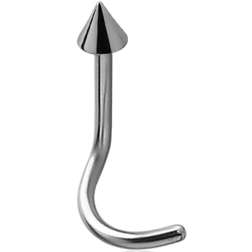 Titanium Cone Ponytail Nose Stud : 1.0mm (18ga) x Ti-glo