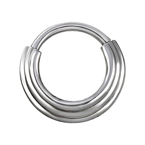 Titanium Stacked Ring Hinged Segment Clicker : 1.2mm (16ga) x 6mm