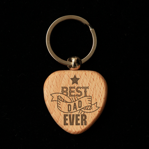Heart Wooden Key Ring - Best Dad Ever