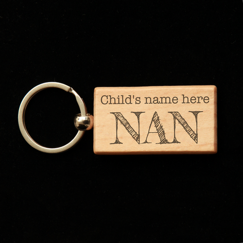 Rectangular Wooden Key Ring - Nan