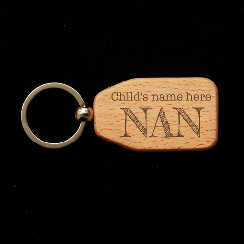 Trapezoid Wooden Key Ring - Nan