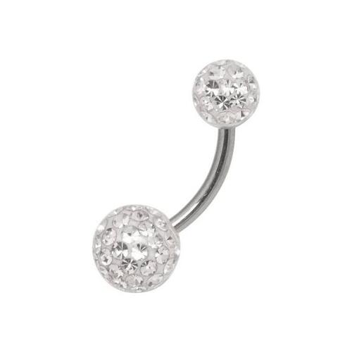 Titanium Highline® Sealed Multi Jewelled 6/8 Navel Bananabell : 1.6mm (14ga) x 6mm x Clear Crystal