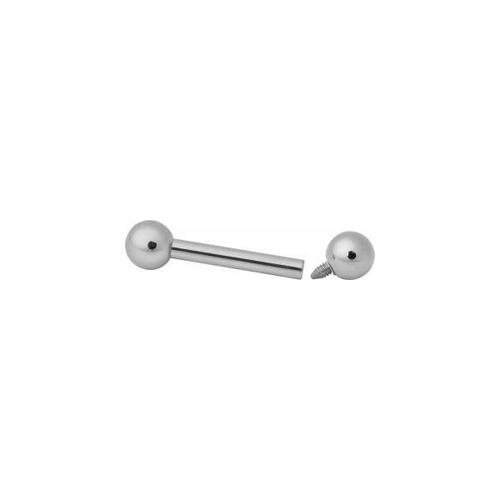 Titanium Highline® Internally Threaded 3-piece Barbells : 1.6mm (14ga) x 8mm x 4mm Balls x Ti-Glo