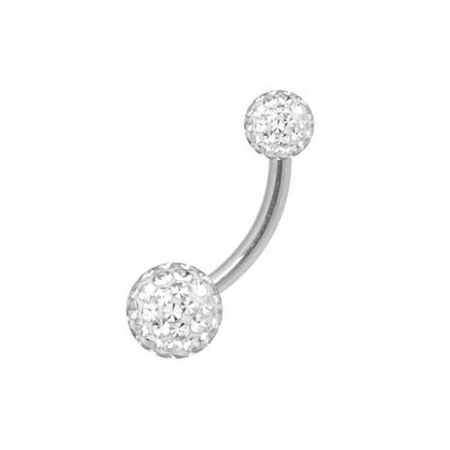 Titanium Highline® Sealed Multi Jewelled 4/6 Navel Bananabell : 1.6mm (14ga) x 12mm x Clear Crystal