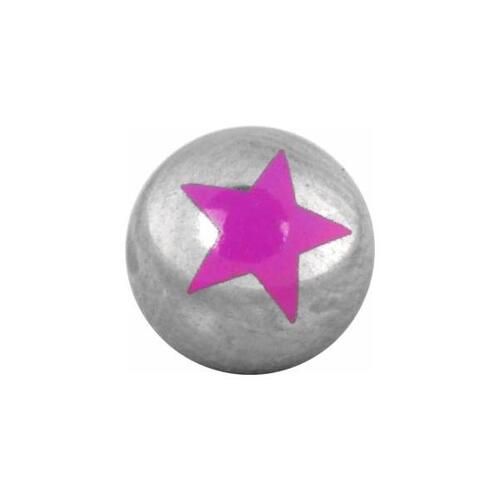 Titanium Highline® Star Threaded Ball : 1.6mm (14ga) x 6mm x Pink