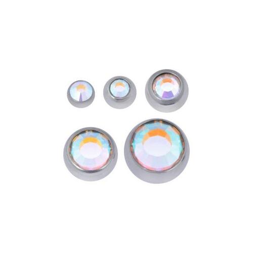 Titanium Highline® Faceted Jewelled Threaded Balls : 1.2mm (16ga) x 2.5mm x Crystal AB