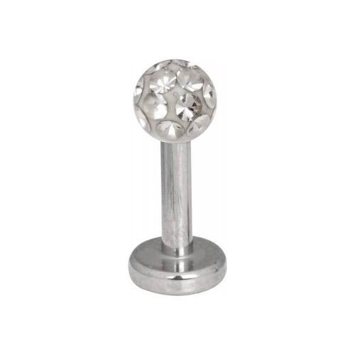 Titanium Highline® Multi Jewelled Labret : 1.6mm (14ga) x 5mm x Clear Crystal